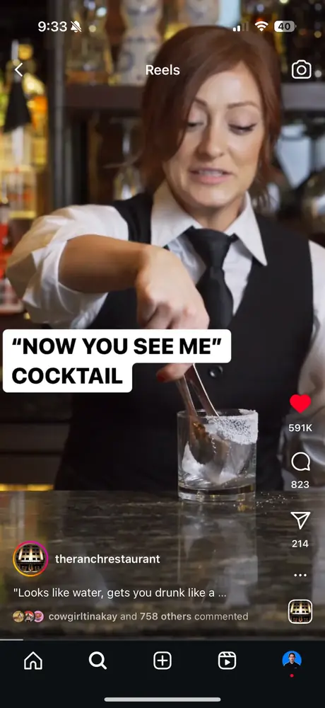 THE RANCH cocktail reel, a managed account