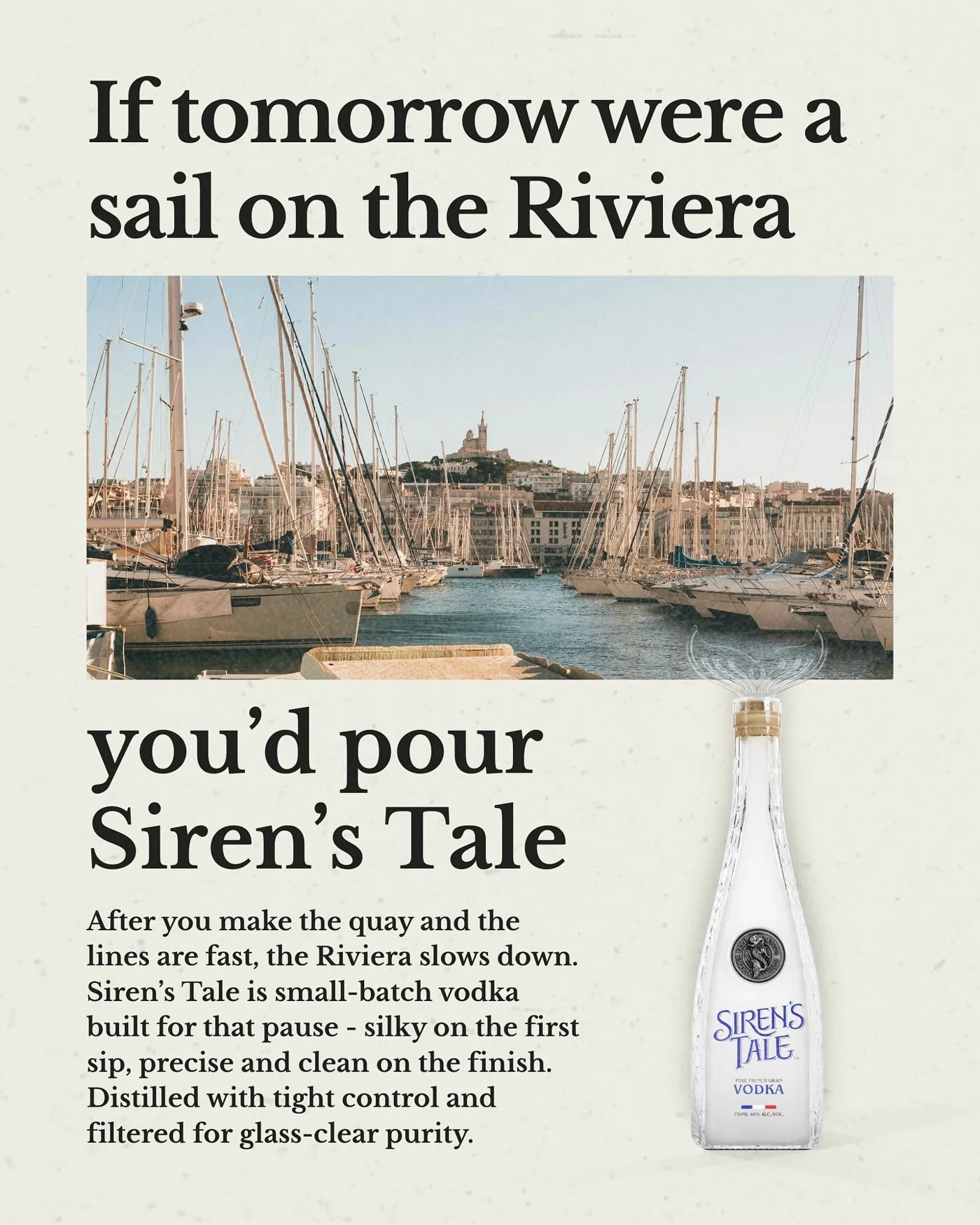 Siren's Tale Vodka print and social design piece by Swimm